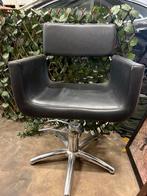 6 Kappersstoelen - Zwart Leer, Ophalen, Gebruikt, Zwart, Leer
