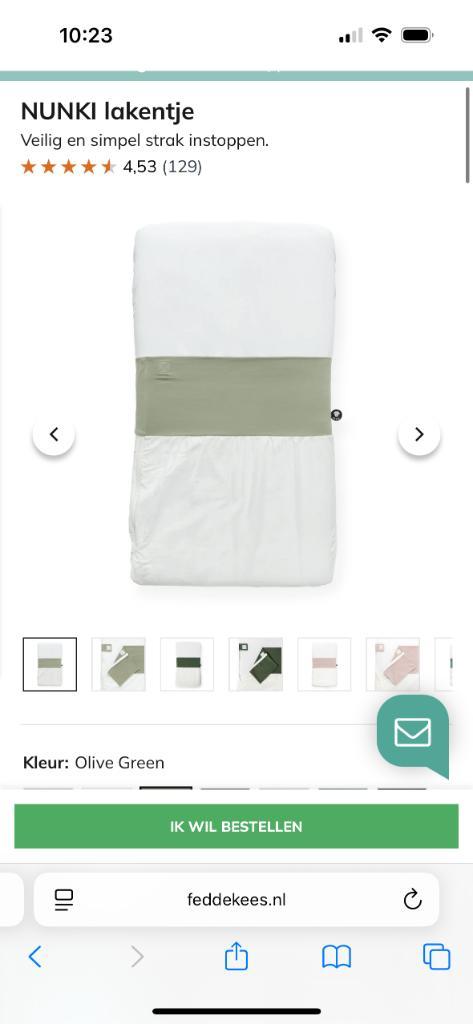 Nunki laken wieg/co-sleeper 2x, Kinderen en Baby's, Overige Kinderen en Baby's, Gebruikt, Ophalen of Verzenden