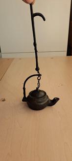 olielamp "snotneus" brons, Antiek en Kunst, Antiek | Koper en Brons, Ophalen of Verzenden, Brons