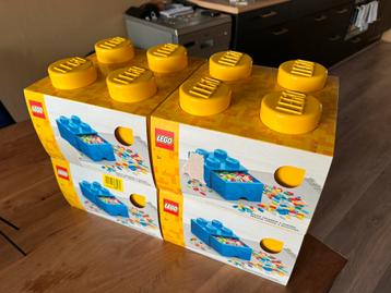 LEGO Opbergsteen met 4 noppen en 1 lade – geel - 4 stuks