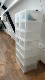 14 plastic stapel bakken voor schoenen met deurtje., Ophalen, Gebruikt, Minder dan 40 cm, Minder dan 35 cm