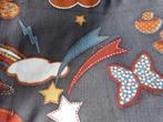Coupon denim look-a-like met herfst print, Hobby en Vrije tijd, Stoffen en Lappen, Blauw, Nieuw, Ophalen of Verzenden, 30 tot 120 cm