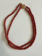 Bloedkoralen halsketting met gouden slotje, Antiek en Kunst, Verzenden, Dames