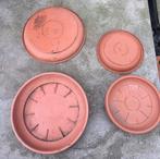 Grote kunsstof onder schalen Elho grijs groen terracottakleu, Kunststof, Nieuw, Overige vormen, Tuin