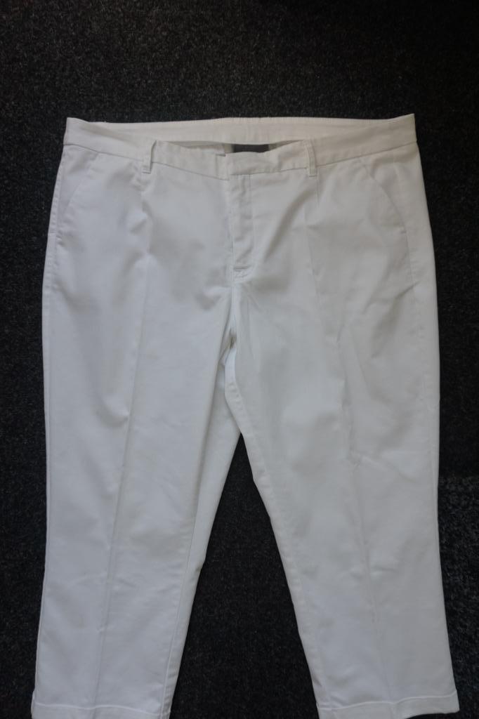 C&A driekwart broek wit katoen capri maat 42 - hoge taille, Kleding | Dames, Broeken en Pantalons, Zo goed als nieuw, Maat 42/44 (L)