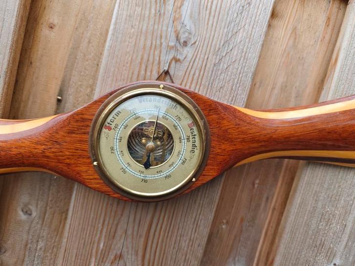 Propeller met Barometer - Uniek Decoratieobject, Huis en Inrichting, Woonaccessoires | Klokken, Gebruikt, Overige typen, Analoog