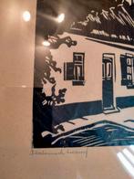 Oude litho afdruk van Blaricums boeren erf, Antiek en Kunst, Kunst | Litho's en Zeefdrukken, Ophalen of Verzenden