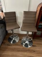 2 Barkrukken, kleur taupe, in hoogte verstelbaar, Ophalen, Gebruikt, In hoogte verstelbaar, 60 tot 90 cm