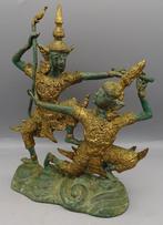 Thaise Brons Gevechtsscène Phra Rama en de Demon beeld, Ophalen of Verzenden