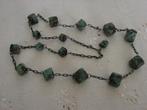 Vintage ketting met keramiek kralen., Ophalen of Verzenden, Gebruikt, Overige kleuren, Overige materialen