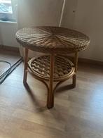 Rotan bamboe riet tafel rietten, Minder dan 55 cm, Rond, Zo goed als nieuw, Ophalen