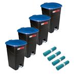 Tayg 431029/4 4 x Afvalcontainer met voetpedaal - 60 liter +, Doe-het-zelf en Verbouw