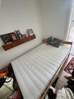 Echt houten bed + matras. Eenvoudig & stevig, Ophalen, Scandinavisch, 140 cm, Zo goed als nieuw