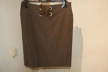 Love Moschino bruin kaki kleur rok strik voorkant IT42 beschikbaar voor biedingen