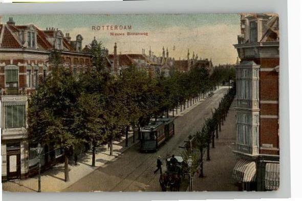 Rotterdam Nieuwe Binnenweg tram st 1908, Verzamelen, Ansichtkaarten | Nederland, Gelopen, Zuid-Holland, Voor 1920, Ophalen of Verzenden