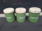 Groene Emaille Voorraadbussen Koffie, Thee, Suiker, Huis en Inrichting, Keuken | Keukenbenodigdheden, Ophalen of Verzenden