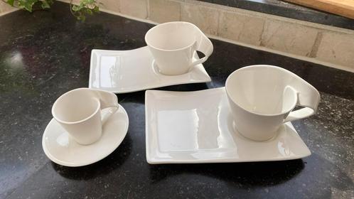 <Villeroy &Boch New Wave Kop en schotels + espresso kop/sch>, Huis en Inrichting, Keuken | Servies, Zo goed als nieuw, Kop(pen) en/of Schotel(s)