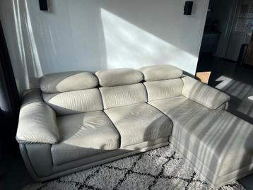 Leren uitschuifbank - Opknapper! Moet weg!