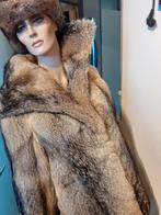 Vintage echte coyote bontjas bont jas bontjasje maat L, Ophalen of Verzenden, Zo goed als nieuw, Maat 38/40 (M), Bruin