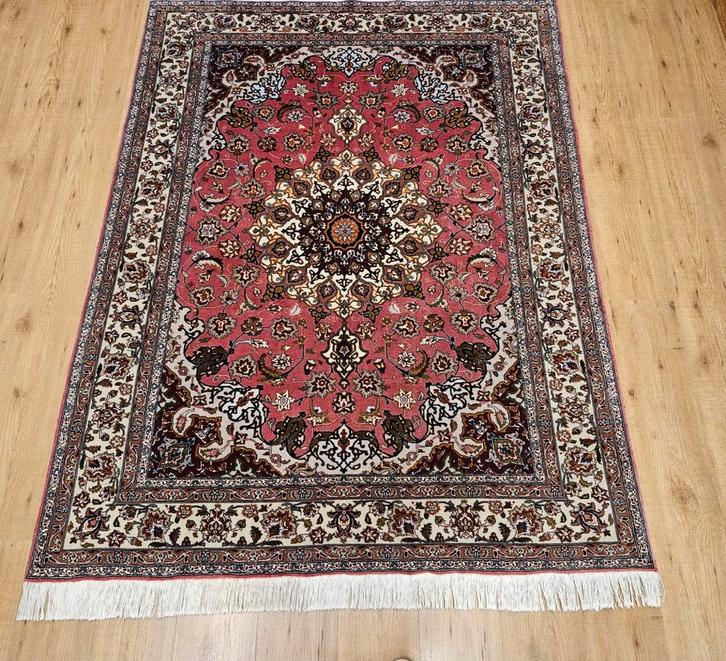 Vintage handgeknoopt perzisch tapijt tabriz 50raj 215x152, Huis en Inrichting, Stoffering | Tapijten en Kleden, Gebruikt, 150 tot 200 cm