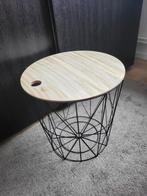 Draadjestafel zwart hout ☘️, 45 tot 60 cm, Minder dan 55 cm, Rond, Ophalen of Verzenden