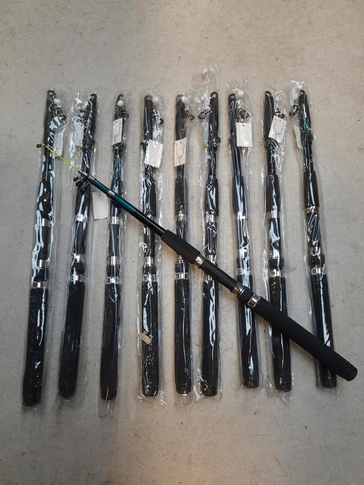 Partij van 10 telescoop werphengels 2.10m  uniek handvat, Watersport en Boten, Hengelsport | Algemeen, Nieuw, Werphengel, Ophalen of Verzenden