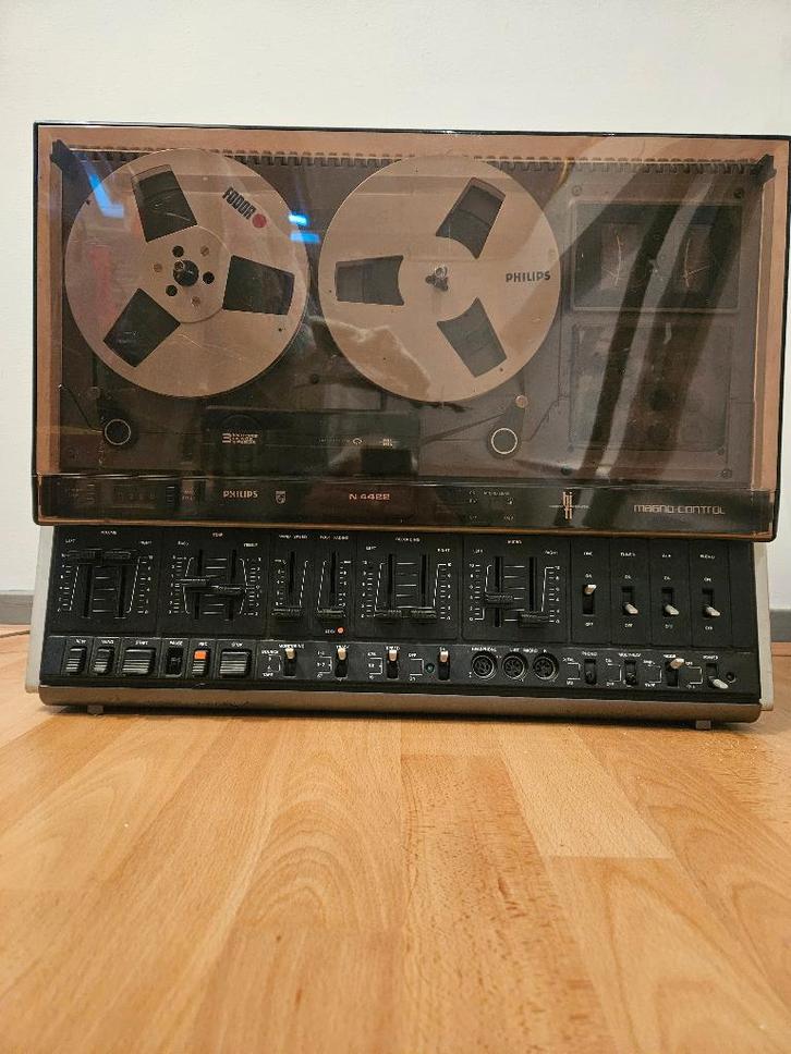 Philips N4422 bandrecorder, Audio, Tv en Foto, Bandrecorders, Bandrecorder, Met stofkap, Ophalen