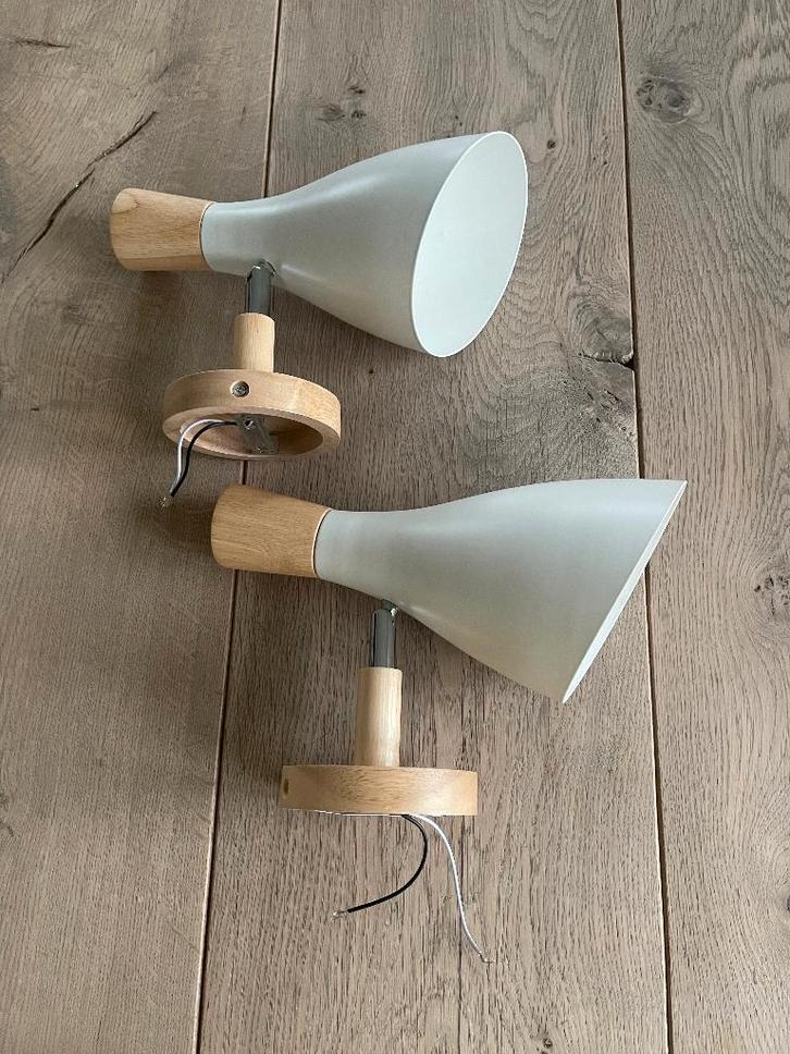 lampen voor aan de muur, Huis en Inrichting, Lampen | Wandlampen, Zo goed als nieuw, Hout, Metaal, Ophalen of Verzenden