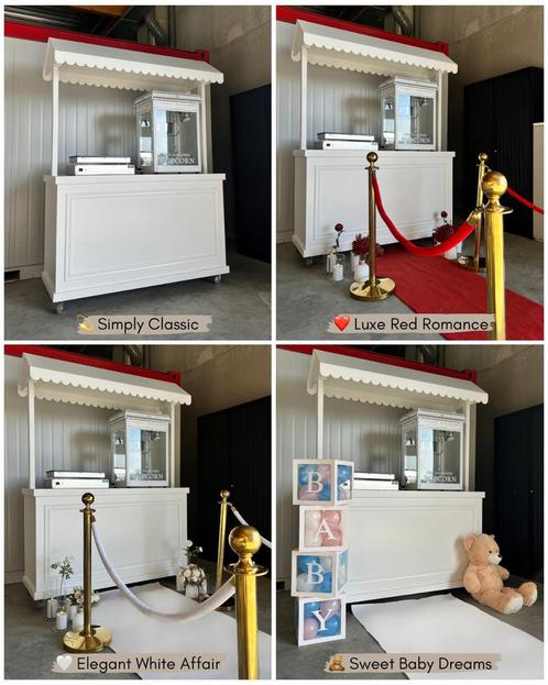 MyMemories kraam (poffertjes, popcorn, dubai strawberry), Hobby en Vrije tijd, Feestartikelen | Verhuur, Nieuw, Geboorte of Huwelijk