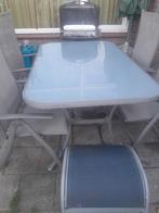 Tafel met gasplaat  4 stoelen, Tuin en Terras, Tuinsets en Loungesets, Ophalen of Verzenden, Zo goed als nieuw