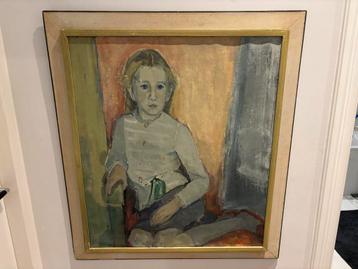 Klassiek Portret van Jong Meisje in Lijst beschikbaar voor biedingen