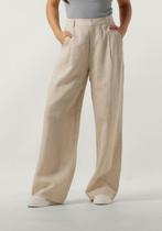 NIEUW! Gestuz Lize linnen mix broek met plooien beige 36, Verzenden, Beige, Nieuw, Gestuz