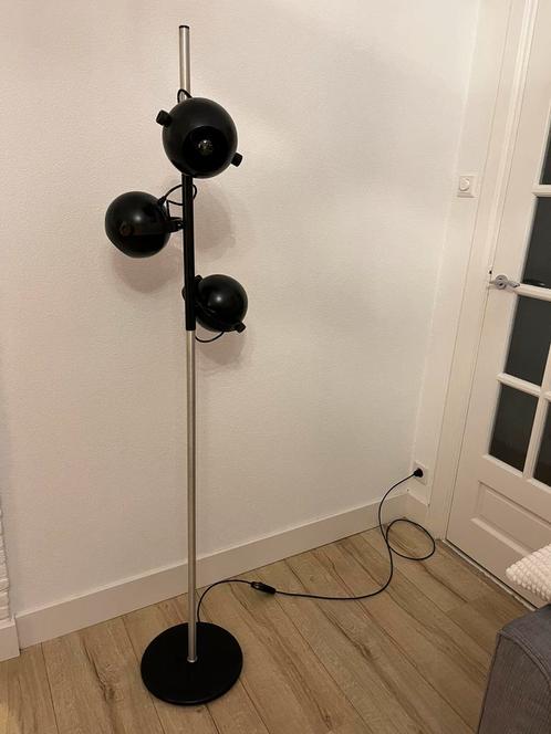 Vintage zwarte eyeball vloerlamp met 3 bollen Brielliant, Huis en Inrichting, Lampen | Vloerlampen, Gebruikt, 150 tot 200 cm, Metaal