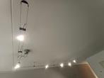 Lampenrailsysteem 5 spots, lang 3 mtr + 2.20 mtr gekoppeld, Ophalen, Metaal of Aluminium, Modern, strak, industrieel, Zo goed als nieuw