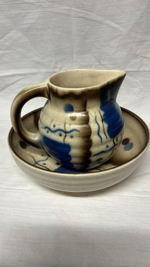 Art Deco schaal met kan ., Antiek en Kunst, Antiek | Keramiek en Aardewerk, Ophalen of Verzenden