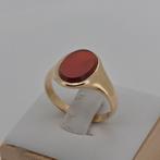 Gouden ring 14k met carneool, maat 19, 4,5g, Sieraden, Tassen en Uiterlijk, Ringen, 19 tot 20, Ophalen of Verzenden, Zo goed als nieuw