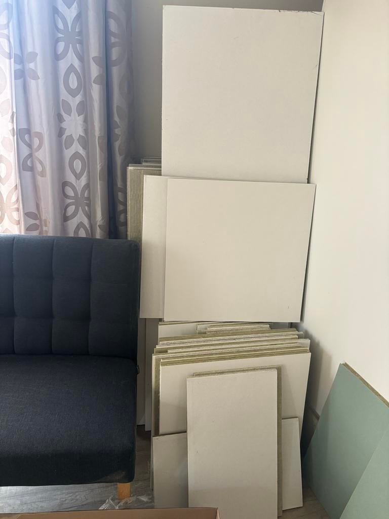 Witte plafondplaten, circa 160 stuks, Ophalen, Gebruikt, Overige materialen, Minder dan 20 mm