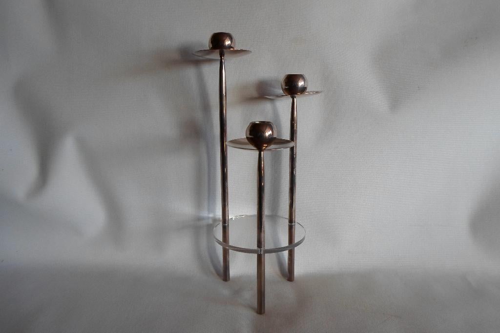 Mesa Italy Kandelaar Verzilverd, Ophalen of Verzenden, Overige materialen