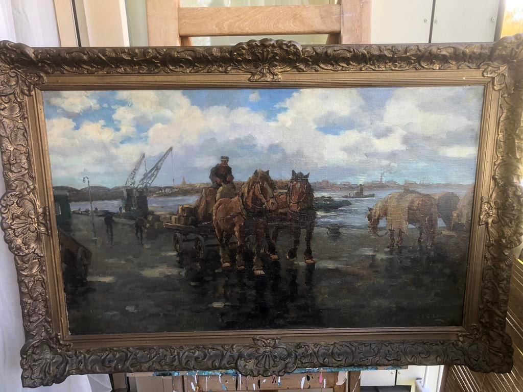 Pieter coldeweij (1877-1962) Rotterdamse Haven, Ophalen