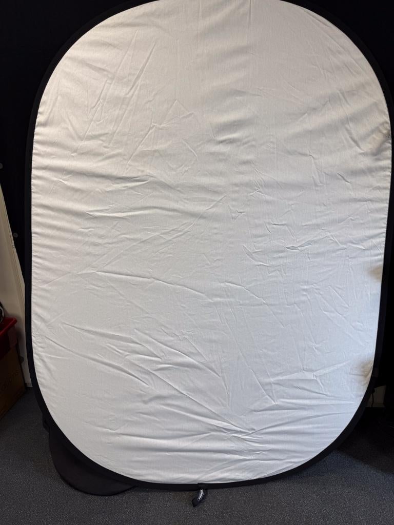 Caruba Opvouwbare Achtergrond Zwart/Wit Katoen 150x200cm, Audio, Tv en Foto, Fotografie | Fotostudio en Toebehoren, Ophalen of Verzenden