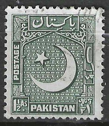 Pakistan 1950 - Yvert 48 - Wapenschild halve maan (ST), Postzegels en Munten, Verzenden, Gestempeld, Zuid-Azië