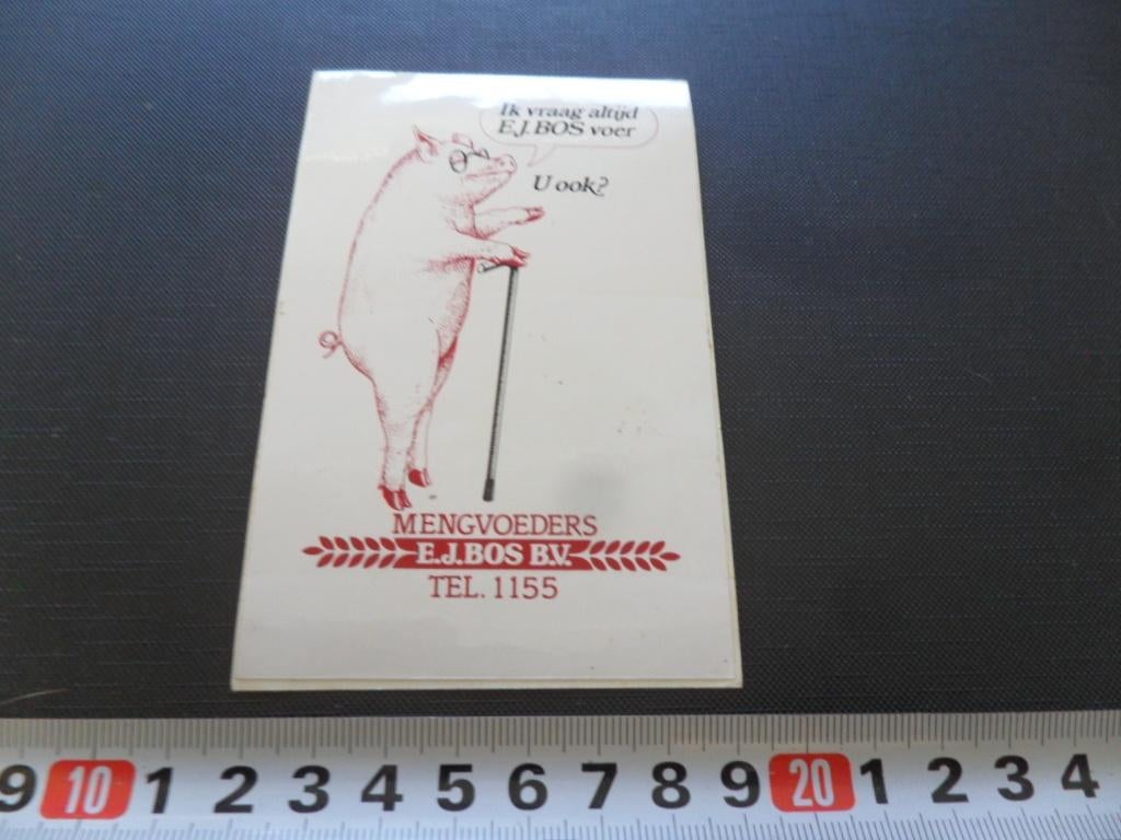 sticker Ederveen Mengvoeders E,J, Bos bv tel.. 1155, Ophalen, Zo goed als nieuw