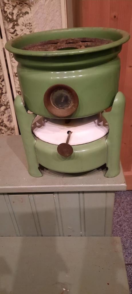 Vintage Groene  petroliumstelletje in perfecte  staat, Ophalen of Verzenden
