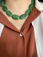 Vintage jade collier, Ophalen of Verzenden, Zo goed als nieuw, Groen, Steen of Mineraal