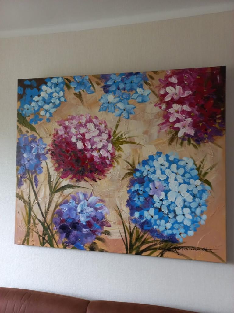 Bloemenschilderij, Antiek en Kunst, Ophalen