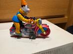 Vintage blikken speelgoed clown op motor, Ophalen of Verzenden