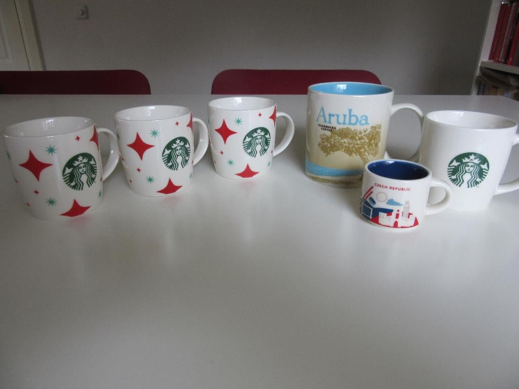 Starbucks Mokken fine bone china Nieuwstaat Aruba Tsjechië, Overige materialen, Ophalen of Verzenden, Zo goed als nieuw, Overige stijlen