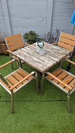 Tuinset met 4 stoelen en tafel, Tuin en Terras, Ophalen, 4 zitplaatsen, Gebruikt, Tuinset