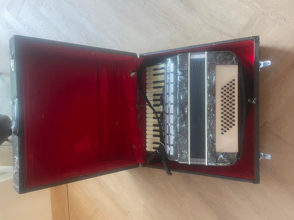 Accordeon Parrot, Muziek en Instrumenten, Accordeons, Ophalen of Verzenden, Zo goed als nieuw, 120-bas, Overige merken