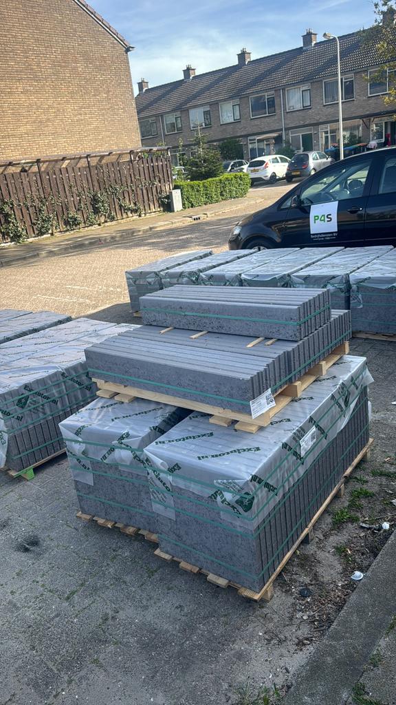 Excluton Betontegels 50x50x4cm Grijs - 119 stuks, Ophalen, 40 tot 60 cm, Nieuw, Vloertegels